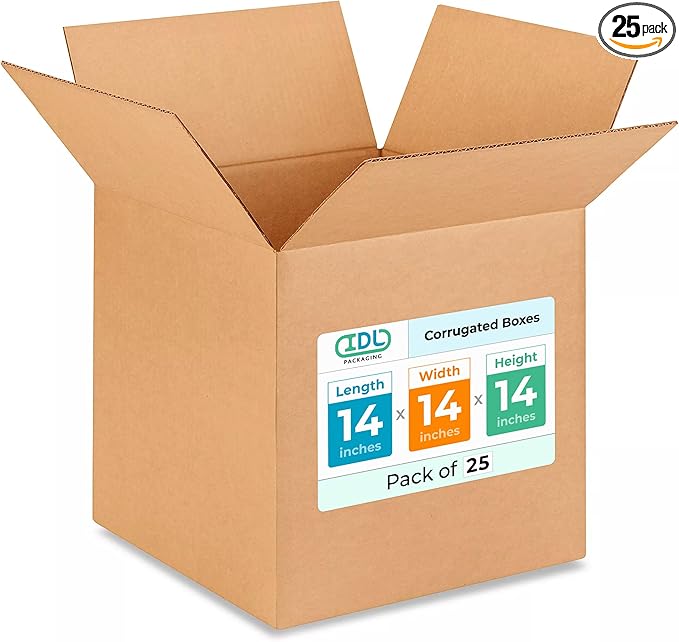 Medium Cube Moving & Shipping Boxes 14"L x 14"W x 14"H by IDLPackaging