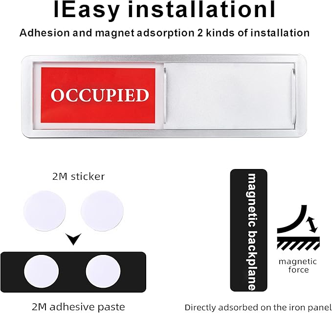 Vacant Occupied Door Sign Sliding Indicator, Privacy Sign - Image 2