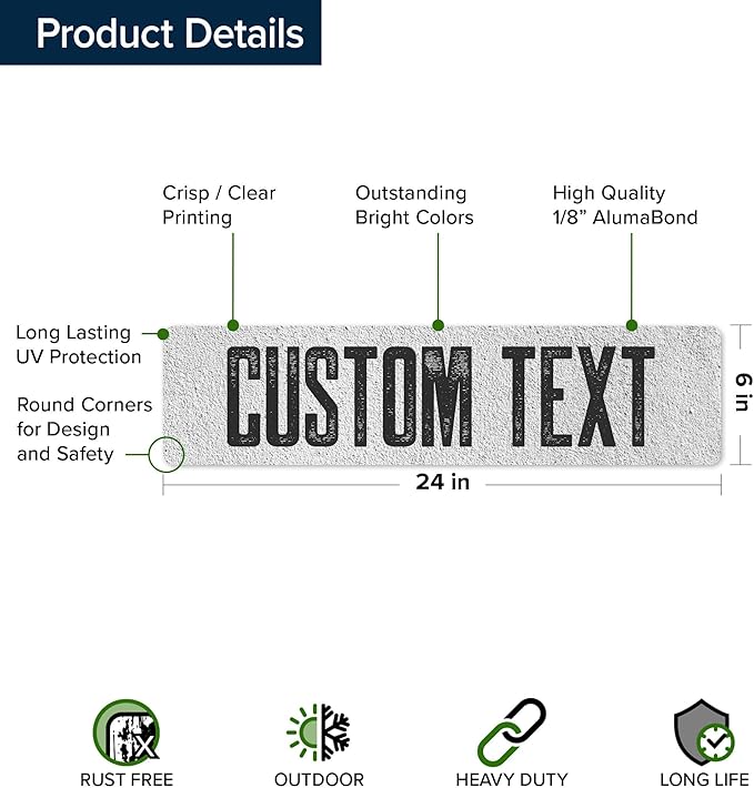 Custom Sign, Custom Street Sign, 11 Font Colors, 13 Font Styles, 4 Hole Options - Image 6