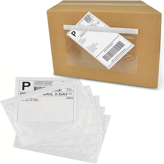 Shipping Labels Sleeves, Packing Slip Envelope Pouches 7.5" x 5.5" Packing List by COOPATY