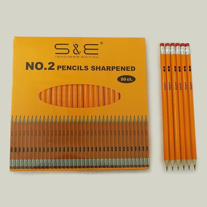 S & E TEACHER'S EDITION Wood-Cased #2 Pencils 50Pcs, Pre-Sharpened Pencils - Image 4