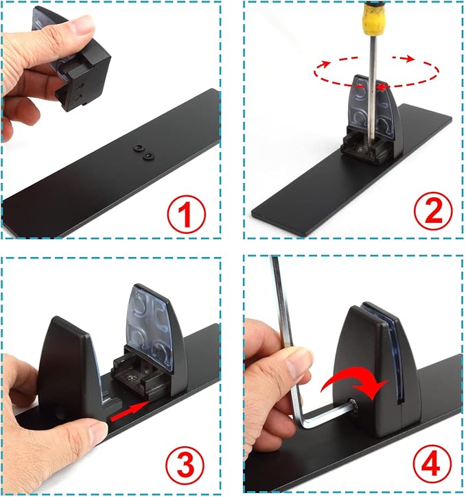MOUNTAIN_ARK 4 Pack Black Office Desk Partition Clamp, T Shaped Sneeze Guard - Image 4