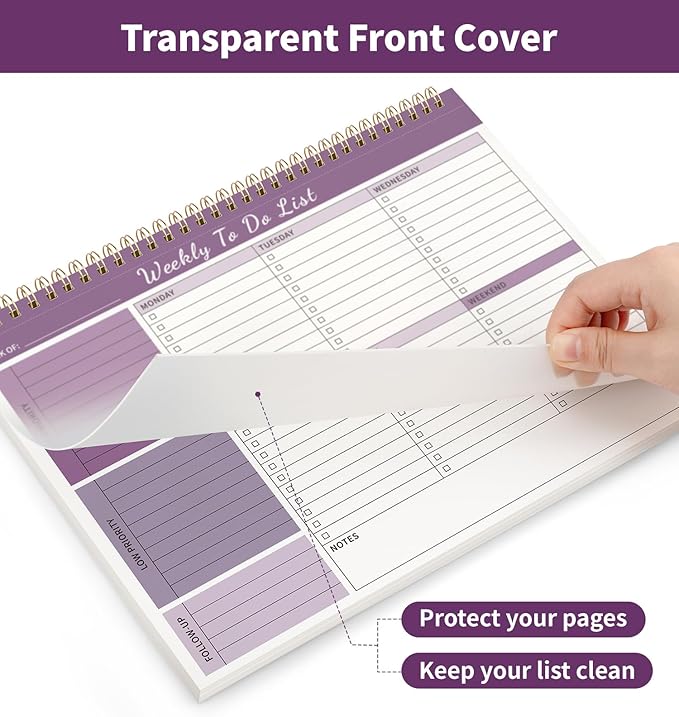 ALKALO Weekly To Do List Notepad, 52 Undated Sheets （8.5"×11") Duplex-Printed - Image 7