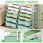 Rolling Storage Cart with 12 Drawers, Wooden Tabletop Utility Cart - Image 5