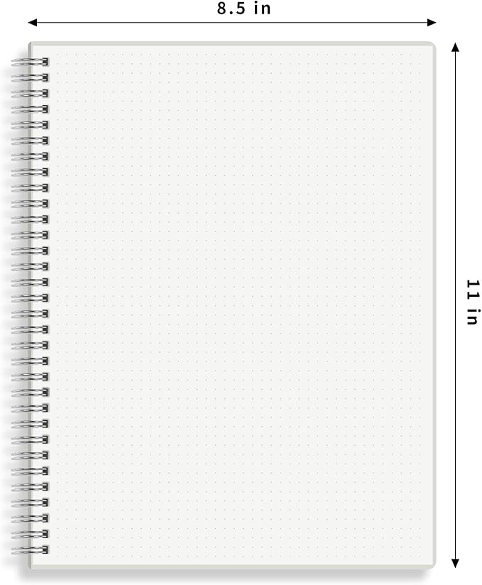 HULYTRAAT Large Dot Grid Spiral Notebook, 8.5" x 11", Premium 100gsm Ivory - Image 2