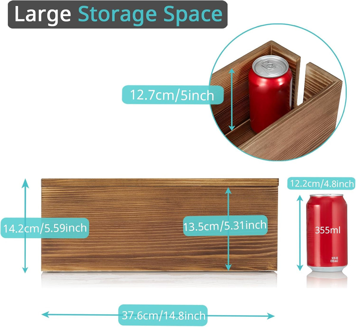 Large Cable Management Box, Burnt Wood Cord Organizer Box for Desk, Floor, Of...