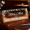 Custom Desk Name Plate Personalized, Light Up Office Acrylic Name Sign by Semyifu
