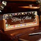 Custom Desk Name Plate Personalized, Light Up Office Acrylic Name Sign by Semyifu