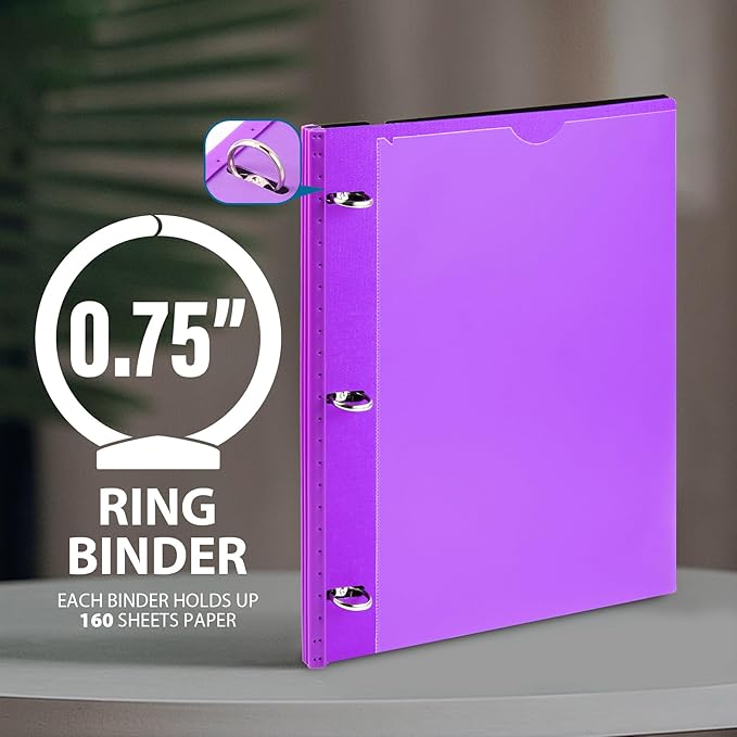 WOT I 12-Pack Telescoping 3 Ring Binder, Expandable Flexible Binder - Image 5