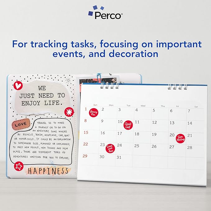 Perco Red 1-Inch Round Circle Dot Sticker Labels - Image 3