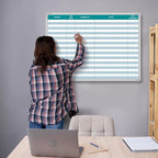 Lined Whiteboard Blank Grid Aluminum Frame Dry Erase Board Reusable Wall - Image 6