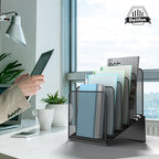 2 Pack Inclined 5-Section Desk File Organizer, Vertical File Folder Holder File - Image 7