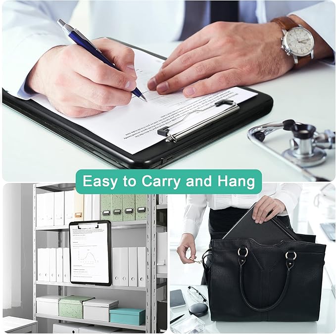 Geyee 16 Pcs Clipboard with Storage Plastic Foldable Nursing Clipboard Storage - Image 7