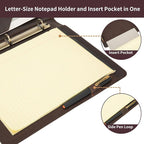 Geslun Genuine Leather 3 Ring Binder, 8.5 x 11 Letter Size Folio - Image 8
