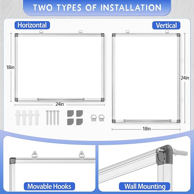 Grtard 24" x 18" Magnetic Dry Erase Whiteboard - Image 5