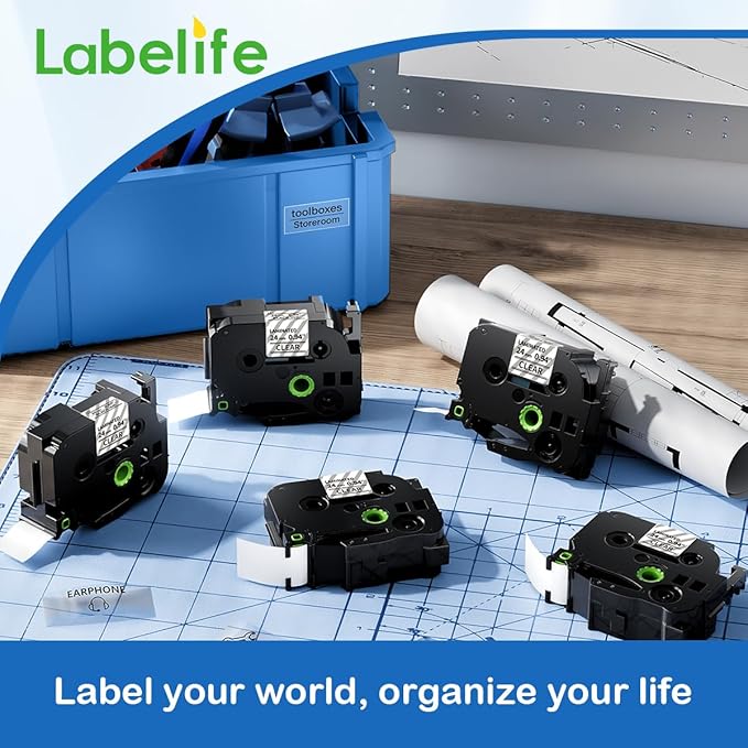 Labelife TZ Tape 24mm 0.94 Laminated Clear TZe-151 Compatible - Image 7
