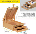 MEEDEN Large Tabletop Easel Sketchbox, Adjustable Solid Beech Wood Desktop - Image 5