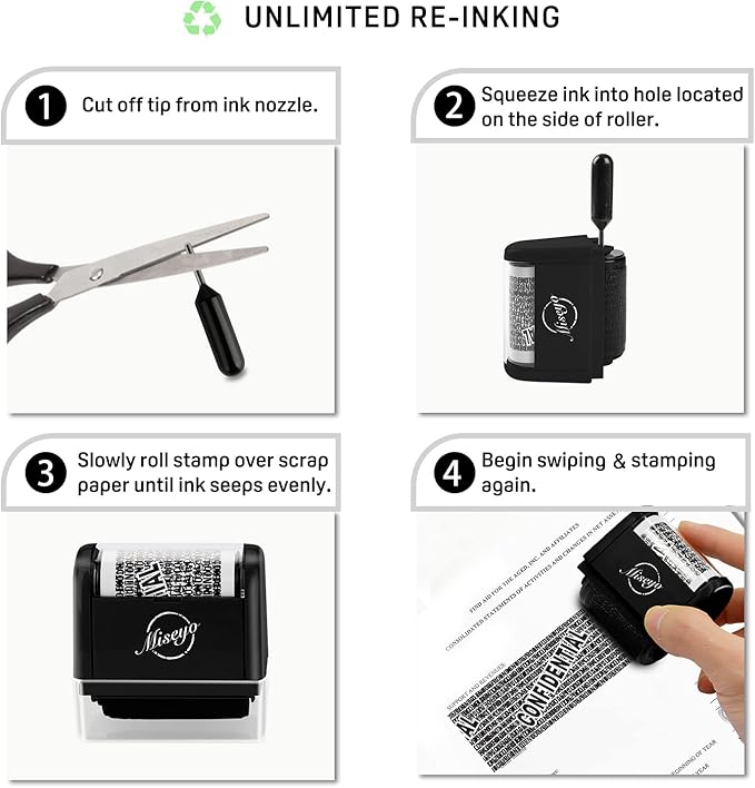 Miseyo Identity Theft Protection Roller Stamp Set - Image 3