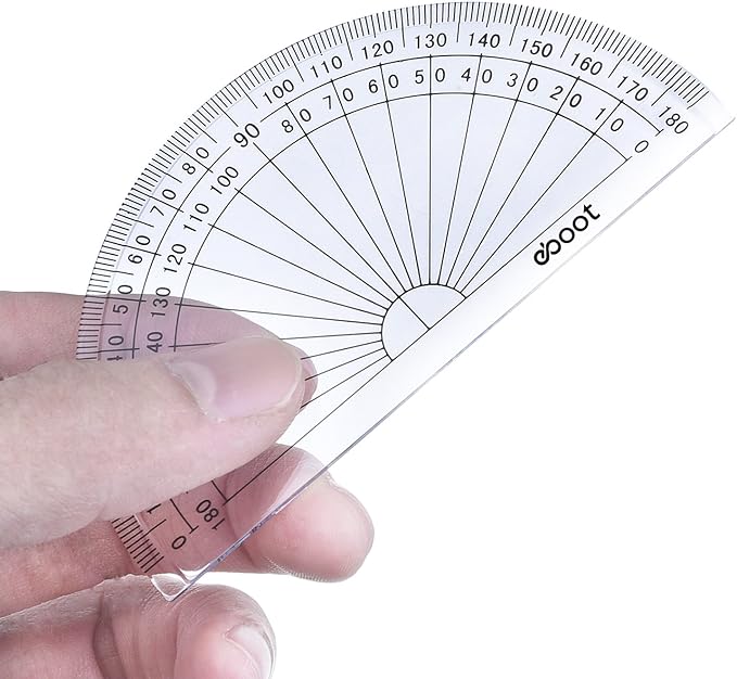 EBOOT 50 Pcs Math Protractors Plastic Protractor 180 Degrees, 4 Inches - Image 4