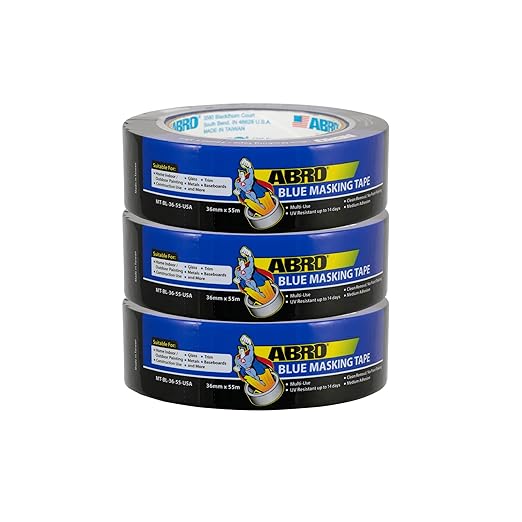 ABRO Blue Painters Tape 1.5 Inch Wide, 36mm x 55M, All Purpose Blue Tape by ABRO
