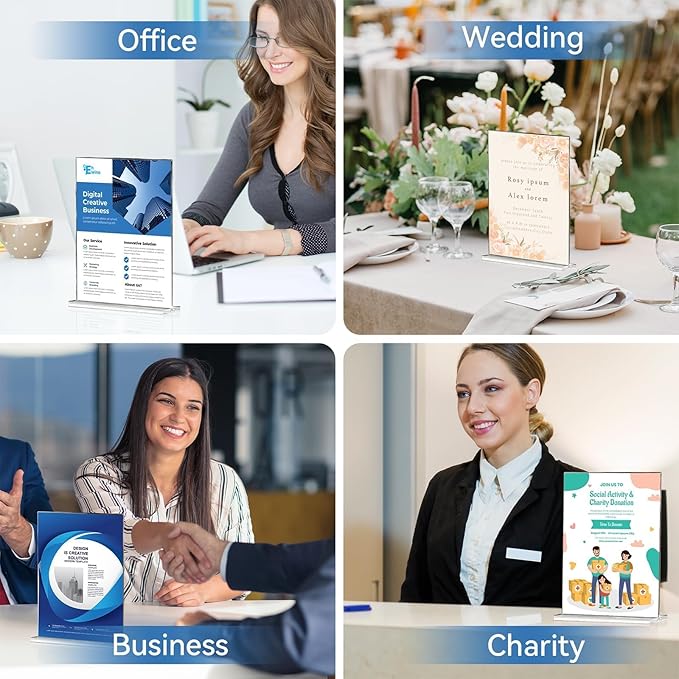 EHWINE 10 Pack 8.5 x 11 Acrylic Sign Holder - Image 6