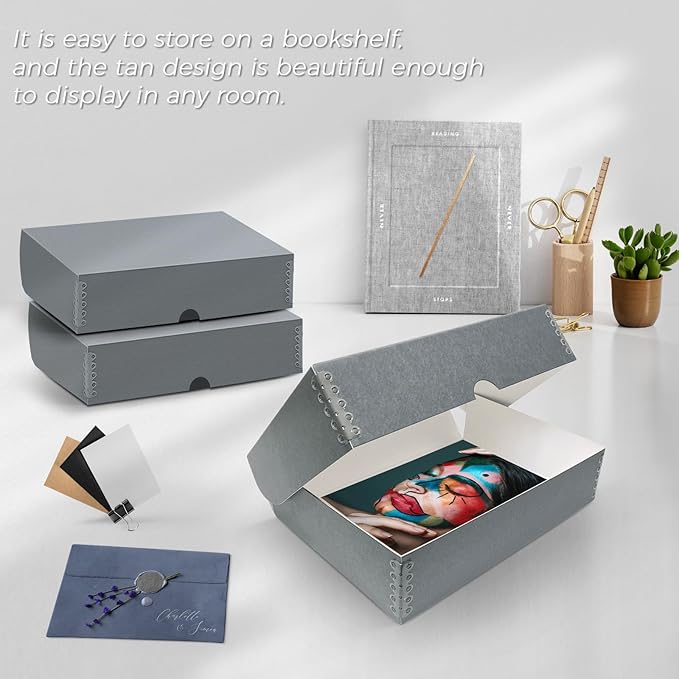Lineco, 9x12 Clamshell Archival Folio Storage Box, Acid-Free - Image 6