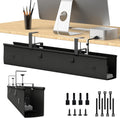 KIGJU Under Desk Cable Management Tray, 40-inch No-Drill Cord Organizer