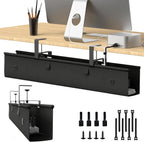 KIGJU Under Desk Cable Management Tray, 40-inch No-Drill Cord Organizer