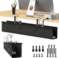 KIGJU Under Desk Cable Management Tray, 40-inch No-Drill Cord Organizer by Unknown
