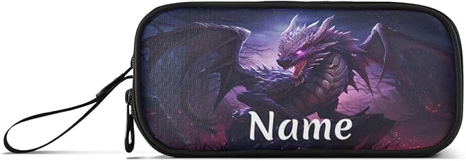 BOENLE Custom Dragon Purple Pencil Case Box Boys Girls Personalized Name Large - Image 8