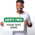 Custom Safety First Sign, OSHA Sign, 12x18 Inches, Rust Free .063 Aluminum - Image 2