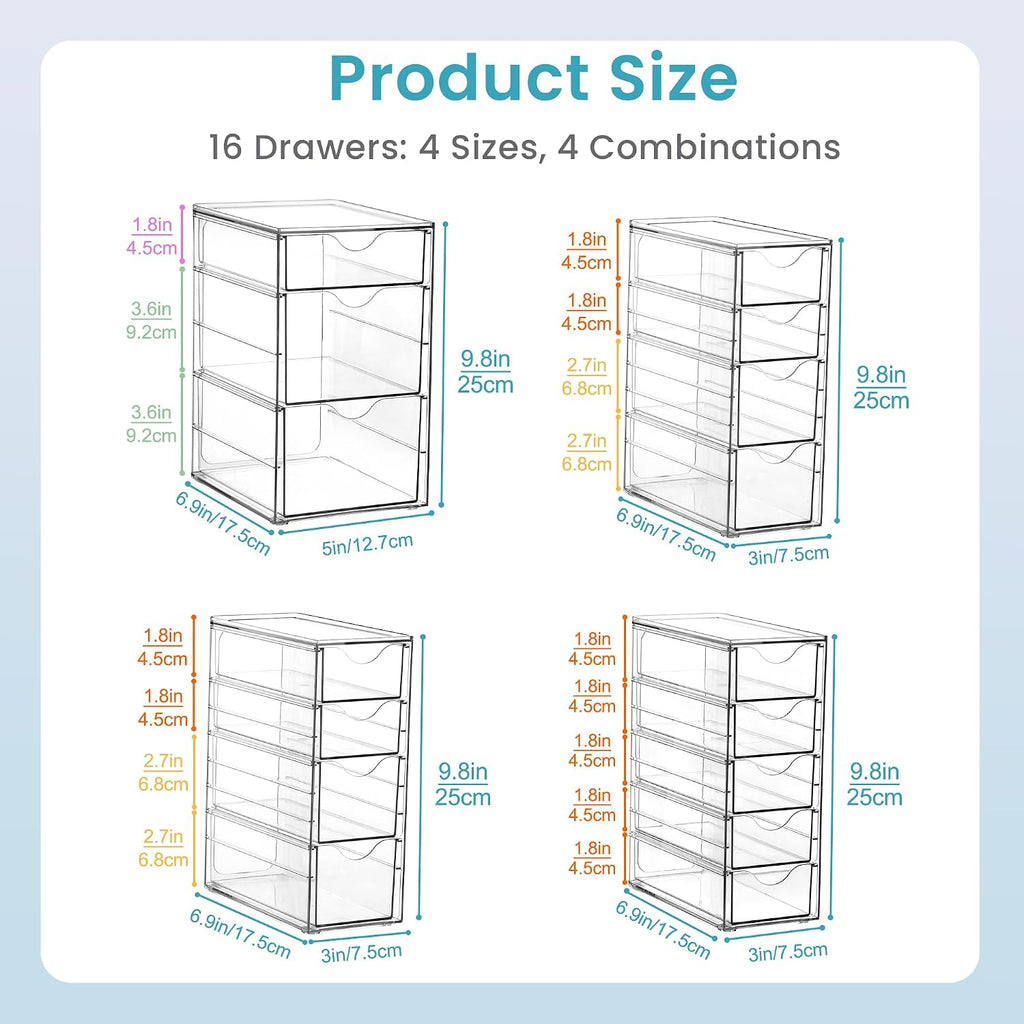 vtopmart 4 set acrylic desk organizer with 16 shown in use