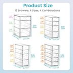 vtopmart 4 set acrylic desk organizer with 16 shown in use