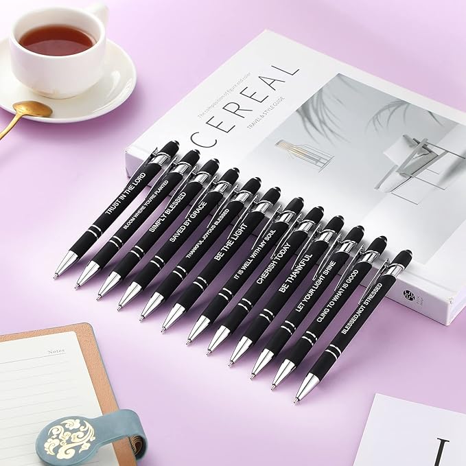 Zonon 12 Pcs Inspirational Pens Bulk Funny Ballpoint Pen - Image 7