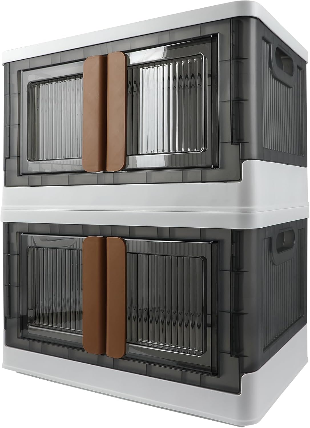 AssHMKIT Storage Bin, Plastic Cabinet, 8.4 Gallon Capacity, 2 Pack, Collapsible