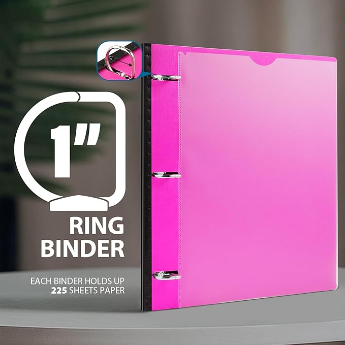WOT I 4-Pack Telescoping 3 Ring Binder 1 Inch, Expandable Flexible Binder - Image 5