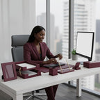 RitPin Desk Set，11-Piece Leather Desk Organizer Set, Executive Office - Image 2