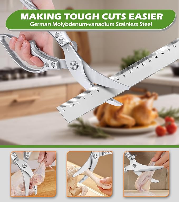 Aaeiirey Heavy Duty Poultry Shears – Luxury Kitchen Shears & Multipurpose - Image 4