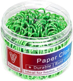 Vinaco Green Paper Clips, Durable and Rustproof, Coated Large Paperclips Great by LightingMadeSimple