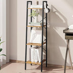 Hzuaneri Ladder Shelf, Bookshelf Bookcase, Freestanding Corner Storage Shelve by Hzuaneri