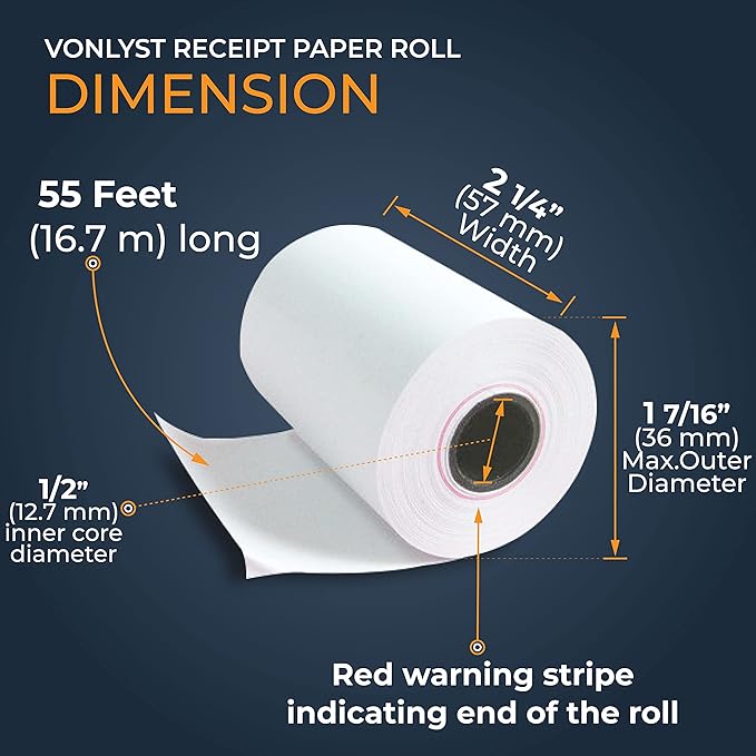 Vonlyst Receipt Paper Roll for Square Terminal Credit Card Machine - Image 3