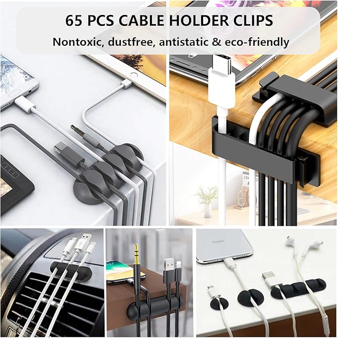 DRIVUU 311Pcs Cable Management Organizer Kit 4 Cable Sleeve Split, 53Cable - Image 2