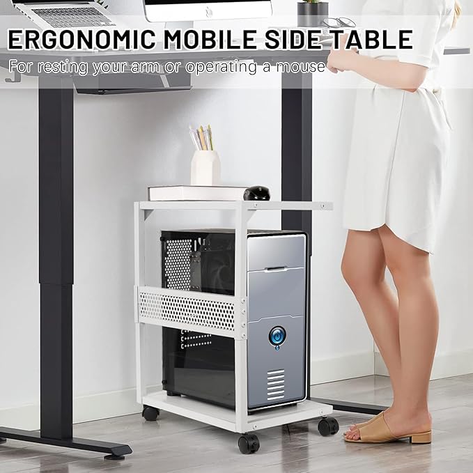 Bfttlity PC Stand Computer Tower Stand 2-Tier Metal CPU Holder - Image 5