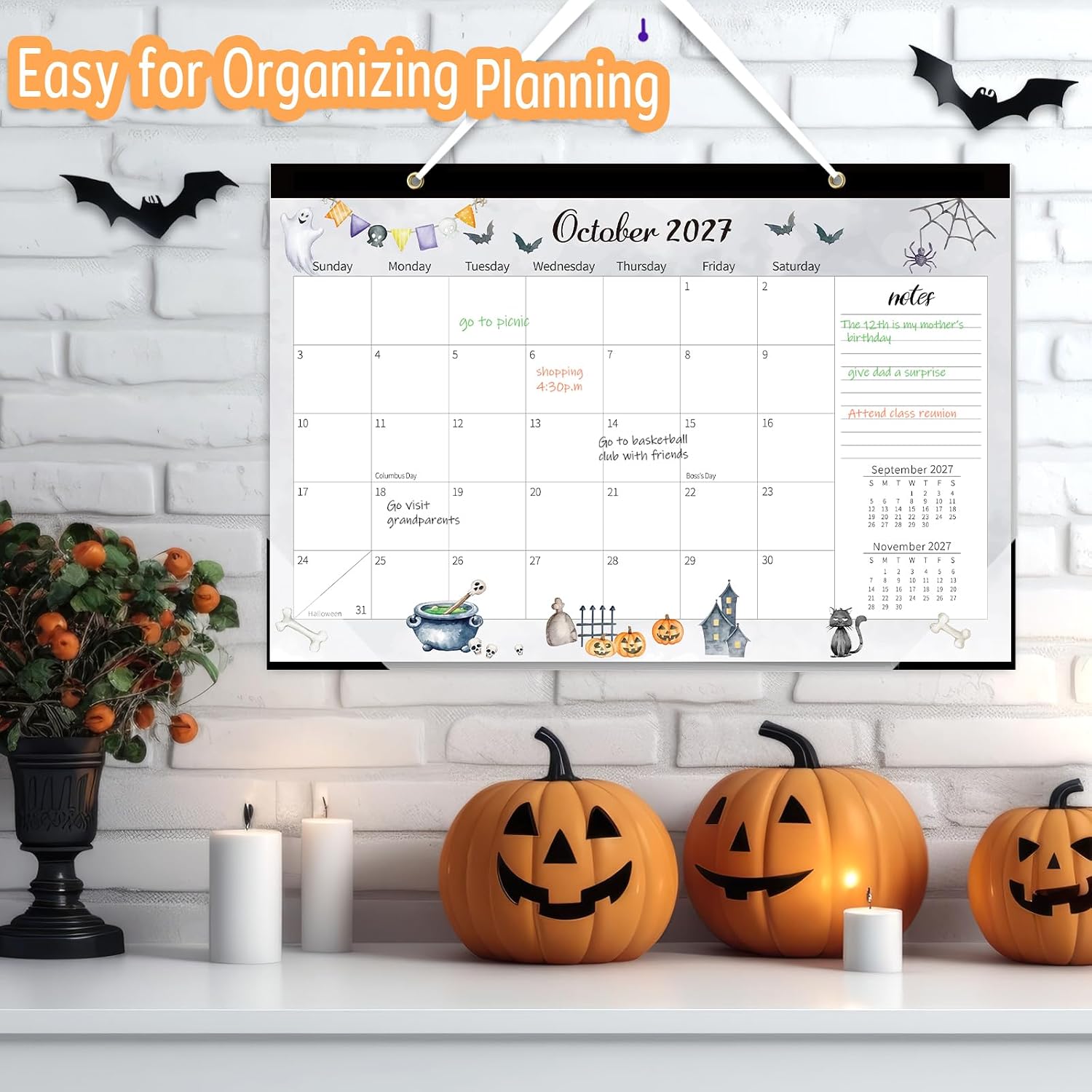 GuassLee Large Desk Calendar 2026-2027, 19 Months, 17" x 11.5" | Jun 2026-Dec 2027 Desktop/Wall Calendar, Monthly Planner with Watercolor Design for Office School Home Organizing