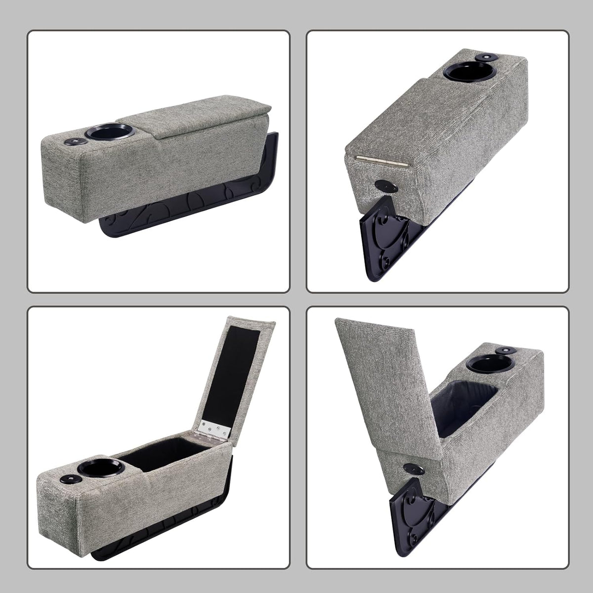 Multifunctional Sofa Armrest, Couch Armrest with Wireless Charge Stand, Removable Couch Caddy with Storage,Including LED Reading Light