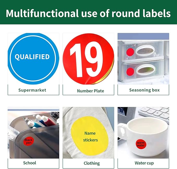Gemsroyal 2.5 inch Colored Round Labels Printable, 2.5" Color Coding Labels - Image 6