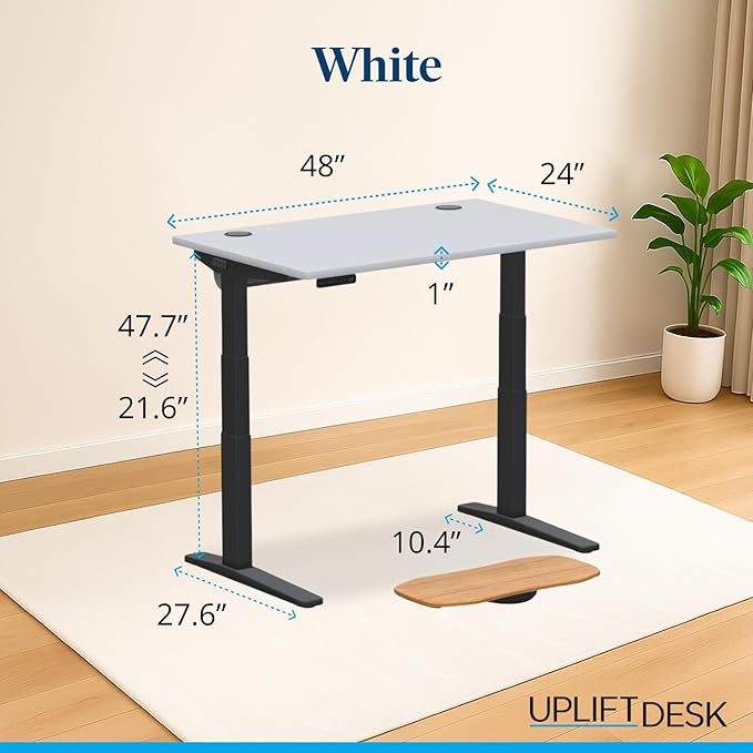 UPLIFTDESK V3 2-Leg White Laminate Wood Standing Desk – Adjustable Height - Image 2