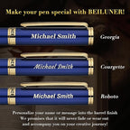 BEILUNER Blue Personalized Fountain Pen, Stunning Luxury Lacquer, 24K Gilded Nib - Image 2