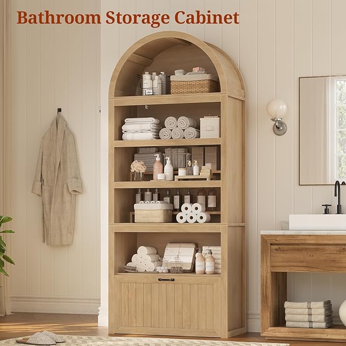 81" Tall Arched Cabinets, Bookcase - Image 8