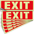 iSYFIX Exit Glow in the Dark Sign Stickers – 6 Pack 12x4 Inch – by iSYFIXPREMIUMSIGNS